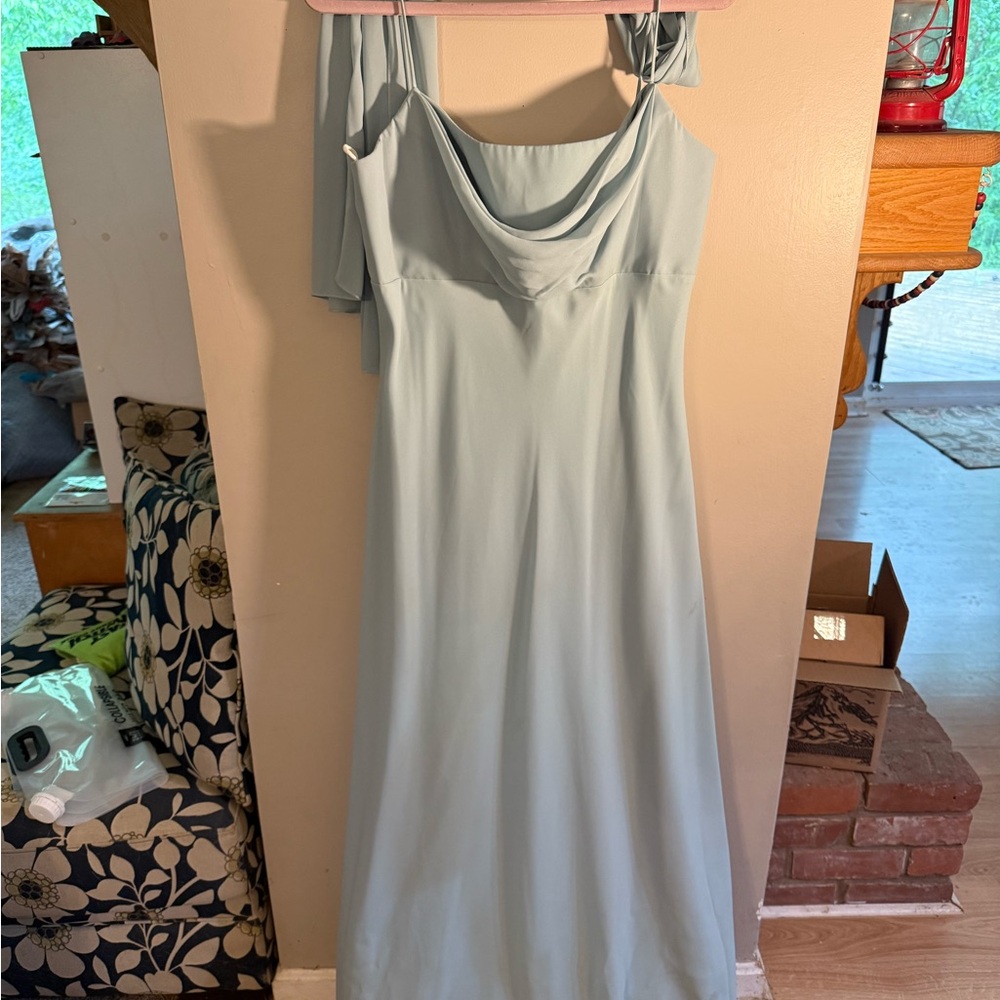 Michaelangelo Strapless Light Blue Gown